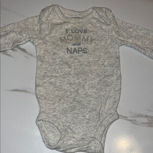 Gray Kids One Piece - I Love Mommy and Naps